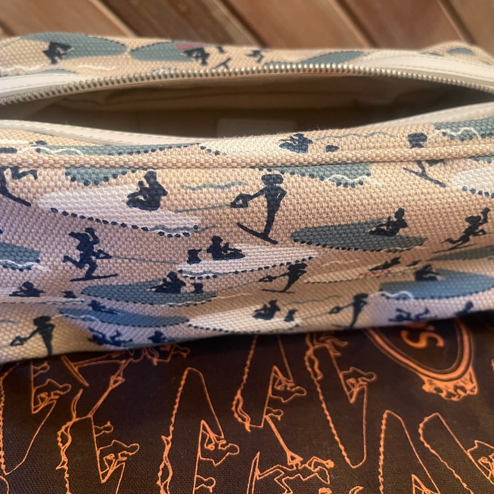 Tod's Beige and Blue Surf Print beauty bag